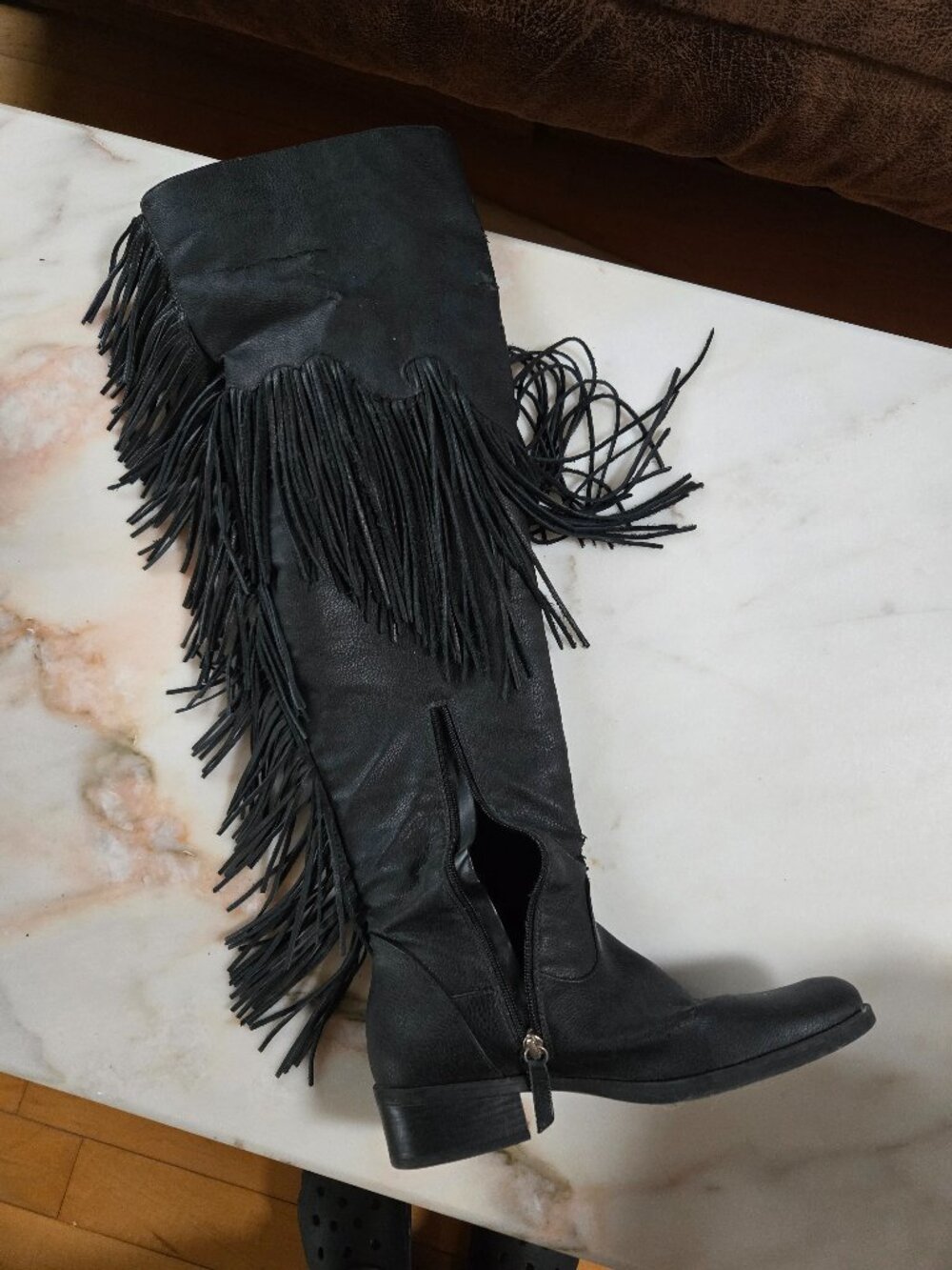 Over Knee Fringed Boots